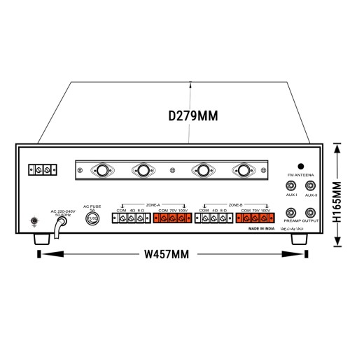 Denson1600ue High power mixer Amplifier